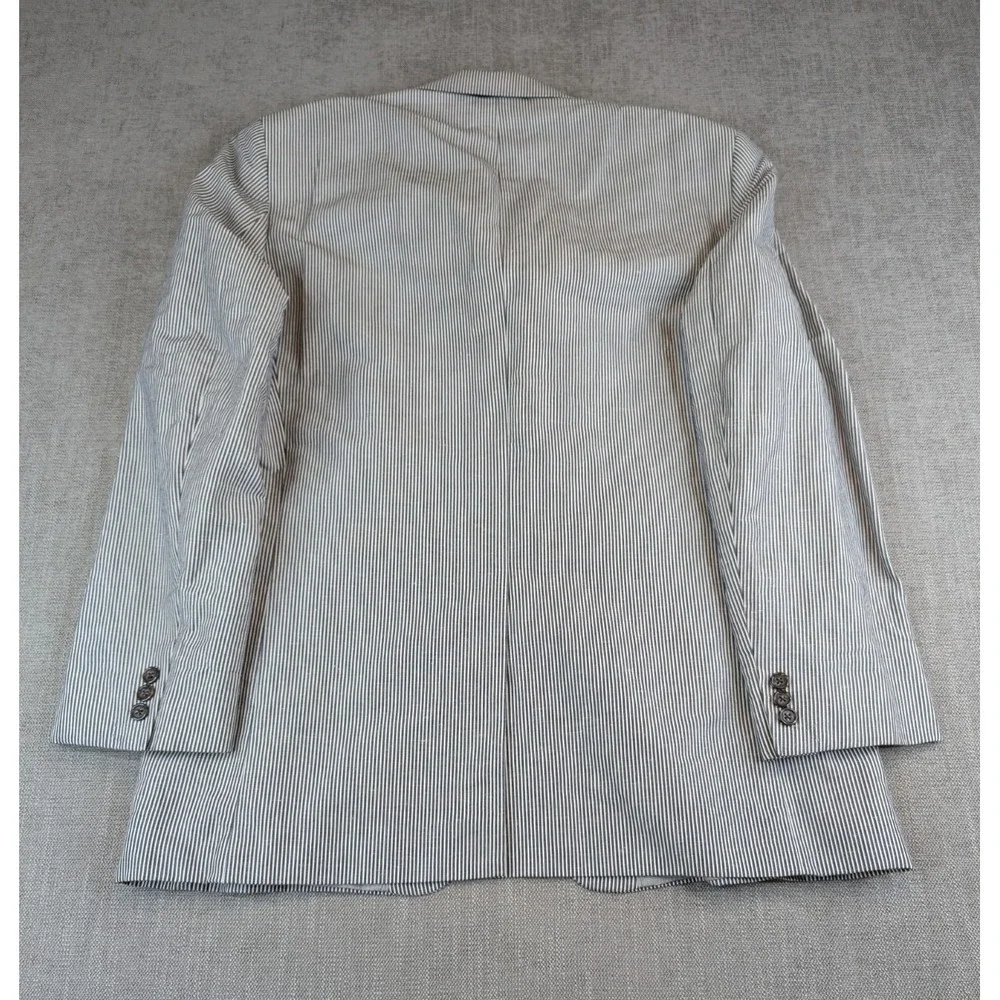 Banana Republic Blazer Mens 46 Long Striped Cotton Linen Blend Sportscoat Jacket